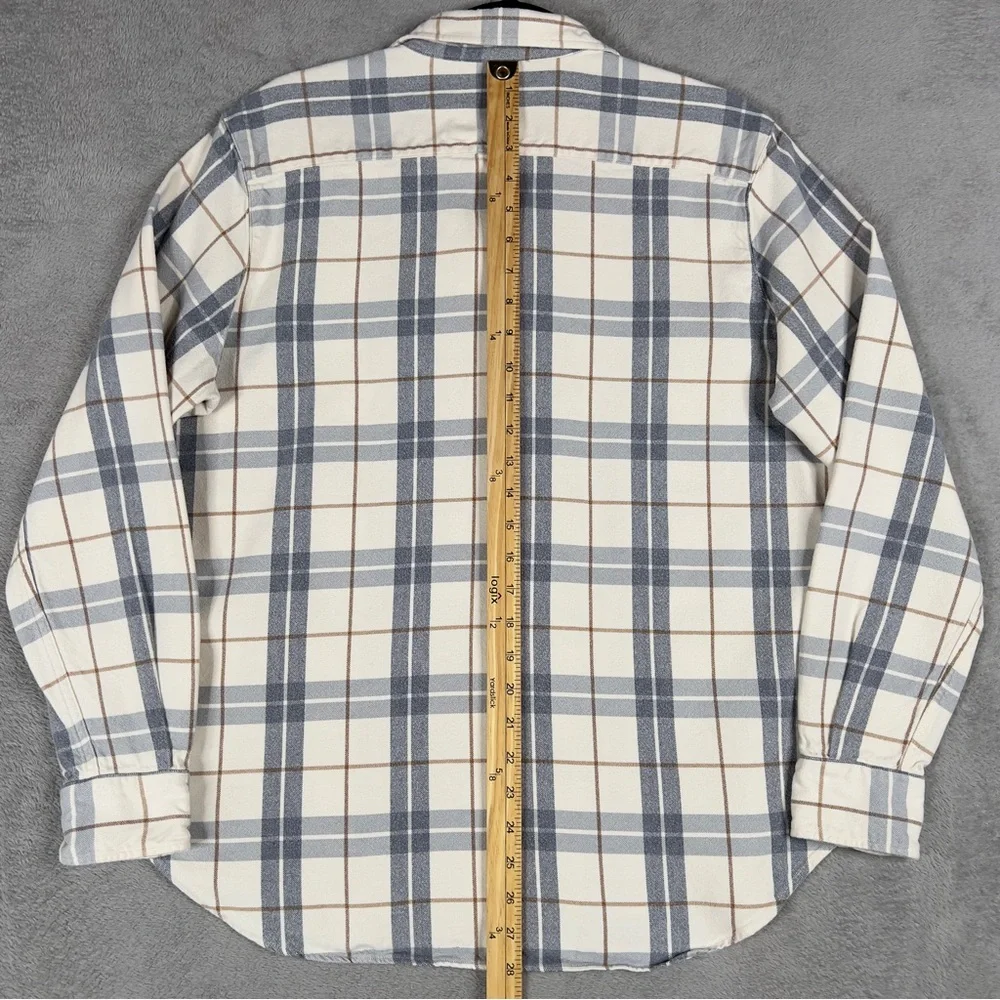 Frank & Eileen Eileen Relaxed Plaid Button Up Shirt Women's Large Cream Gray - Picture 10 of 10